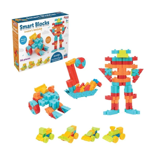 ZeycanHome 04034 Smart Blok Seti 96 Parça Kız Erkek Çocuk Oyuncak Eğitici Oyuncaklar ürün görseli 1