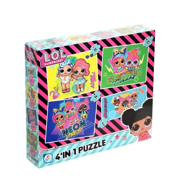ZeycanHome LOL7627 Laço Kids L.O.L. 4'ü1 Kutuda Puzzle / 6+12+16+25 Parça Puzzle Kız Erkek Çocuk Oyuncak Eğitic ürün görseli 1