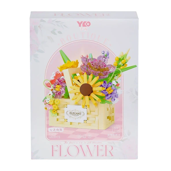 ZeycanHome P1294 Panlos Çiçek Buketi 1263 Parça Blok Seti -Vagon life Kız Erkek Çocuk Oyuncak Eğitici Oyuncakla ürün görseli 1