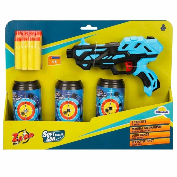 ZeycanHome 2561 Zapp Sünger Dart Atan Silah Kız Erkek Çocuk Oyuncak Eğitici Oyuncaklar ürün görseli 1