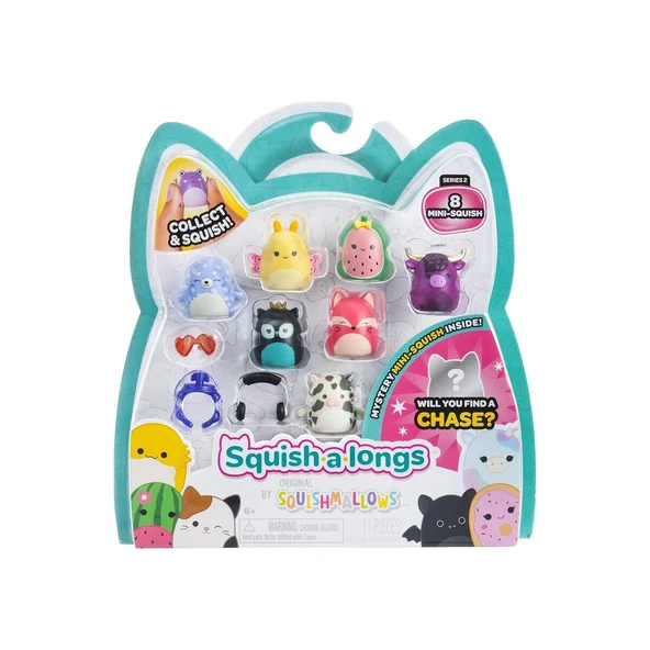 ZeycanHome AL0021 Squish-a-longs 8 Figür + Yüzük Set Asorti Seri 2 Kız Erkek Çocuk Oyuncak Eğitici Oyuncaklar ürün görseli 1