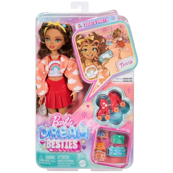 ZeycanHome JFX98 Teresa - Barbie Dream Besties Paten Partisi Teresa Bebek ve Aksesuarları Kız Erkek Çocuk Oyunc ürün görseli 1