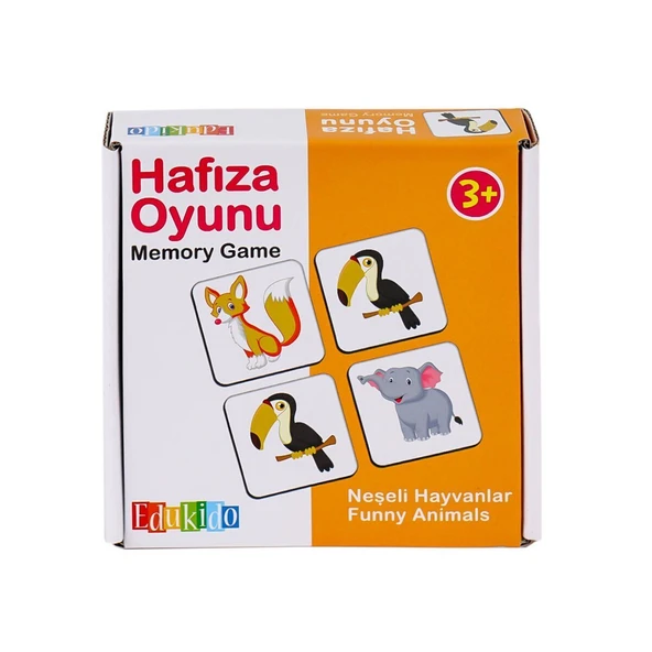 ZeycanHome EDU-2010 Hafıza Oyunu Neşeli Hayvanlar Kız Erkek Çocuk Oyuncak Eğitici Oyuncaklar ürün görseli 1