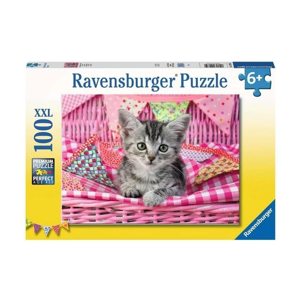 ZeycanHome 129850 Cute Kitty 100 parça XXL Ravensburger Puzzle Kız Erkek Çocuk Oyuncak Eğitici Oyuncaklar ürün görseli 1