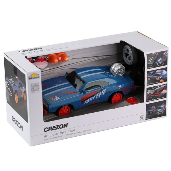 ZeycanHome 5016 SUN-YFN-CRN-RC ARABA DRİFT FF YEDEK TEKERLEK KUKALI IŞIKLI 7 4V USB 2A Kız Erkek Çocuk Oyuncak ürün görseli 1