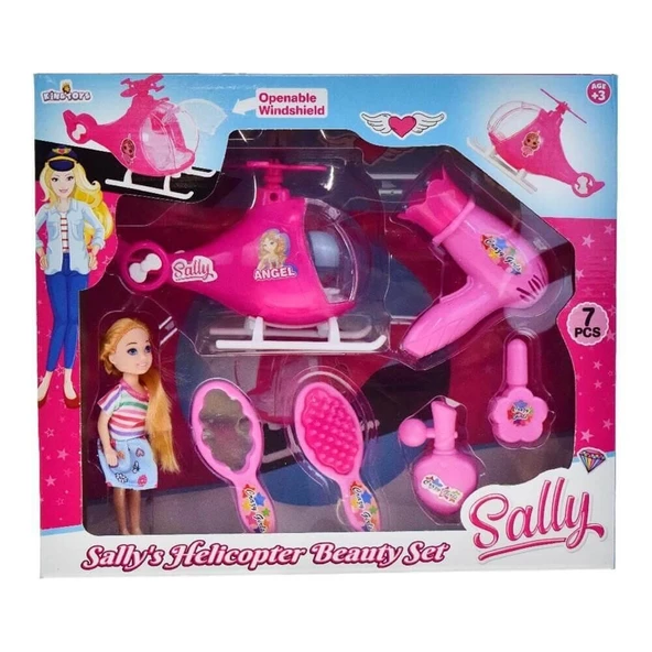 ZeycanHome SALLY HELİKOPTER BEAUTY SET Kız Erkek Çocuk Oyuncak Eğitici Oyuncaklar ürün görseli 1