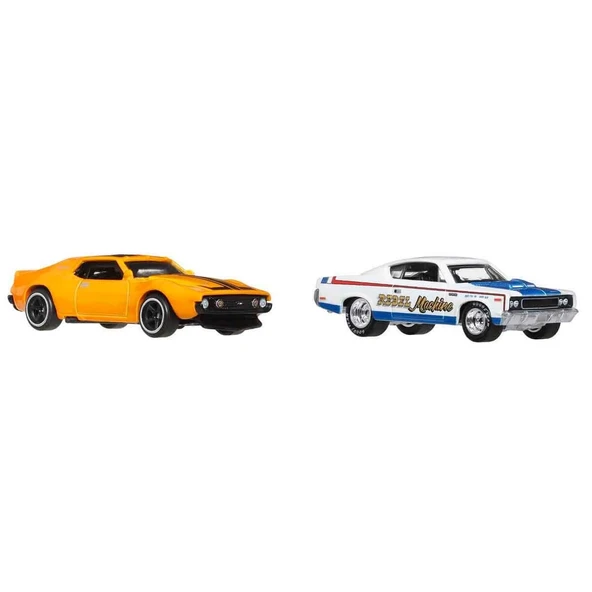ZeycanHome 1:64 Hot Wheels Premium Car Culture 2'li 71 Amc Javelin Ve Amc Rebel Machine Kız Erkek Çocuk Oyuncak ürün görseli 1