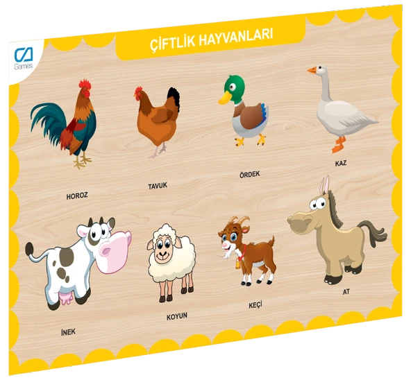 ZeycanHome CAAHS-3211 CA GAMES AHŞAP ÇİFTLİK HAYVANLARI BUL-TAK Kız Erkek Çocuk Oyuncak Eğitici Oyuncaklar ürün görseli 1