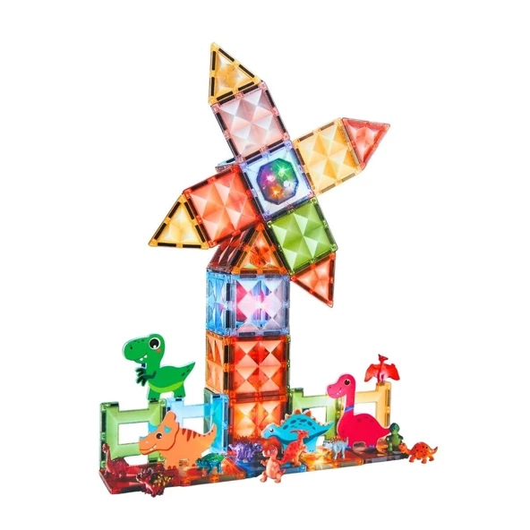 ZeycanHome Magnetic Tiles Light Version 82 Parça Kız Erkek Çocuk Oyuncak Eğitici Oyuncaklar ürün görseli 1