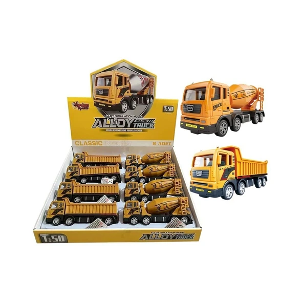 ZeycanHome YH-711-55A-1A SÜRTMELİ METAL 1:50 SARI BETON Kız Erkek Çocuk Oyuncak Eğitici Oyuncaklar ürün görseli 1