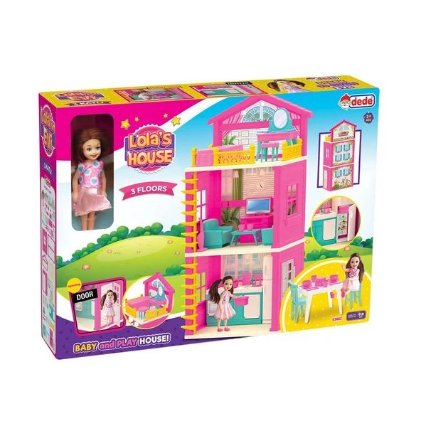 ZeycanHome 03662 Dede, Lola'nın 3 Katlı Evi Kız Erkek Çocuk Oyuncak Eğitici Oyuncaklar ürün görseli 1