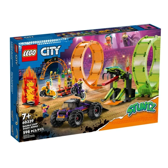 ZeycanHome 60339 Lego City - Çift Çemberli Gösteri Arenası, 598 parça, +7 yaş Kız Erkek Çocuk Oyuncak Eğitici O ürün görseli 1
