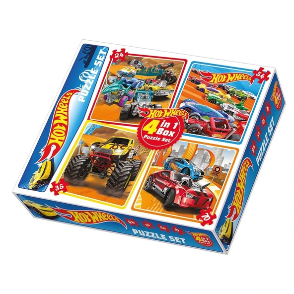 ZeycanHome 1895 DıyToy 4ü1 arada Puzzle Set - Hot Wheels / 24+35+54+70 Parça Puzzle Kız Erkek Çocuk Oyuncak Eği ürün görseli 1