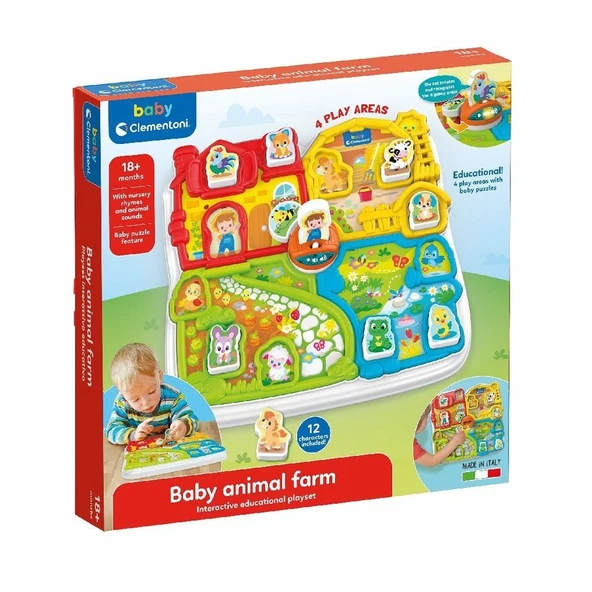 ZeycanHome 17716 Baby Clementoni - Bebek Hayvanlar Çiftliği Kız Erkek Çocuk Oyuncak Eğitici Oyuncaklar ürün görseli 1