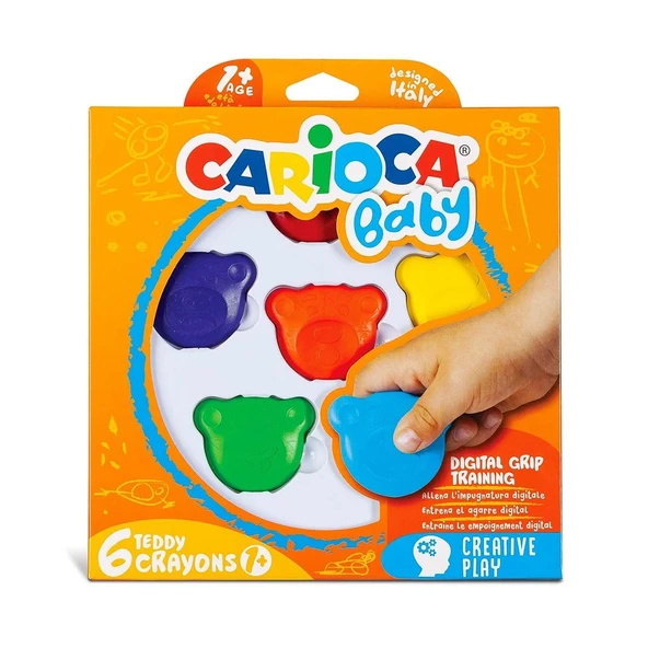 ZeycanHome Carioca Baby Teddy Crayons 6'lı Kız Erkek Çocuk Oyuncak Eğitici Oyuncaklar ürün görseli 1