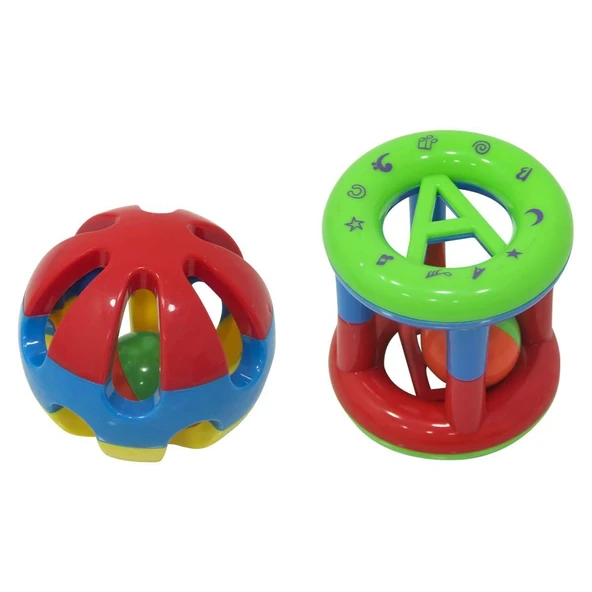 ZeycanHome PVC'de İkili Çıngırak Kız Erkek Çocuk Oyuncak Eğitici Oyuncaklar ürün görseli 1