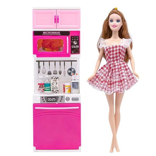 ZeycanHome Anlily İlk Mutfak Setim Bebekli Bulaşık Makinesi Kız Erkek Çocuk Oyuncak Eğitici Oyuncaklar ürün görseli 1