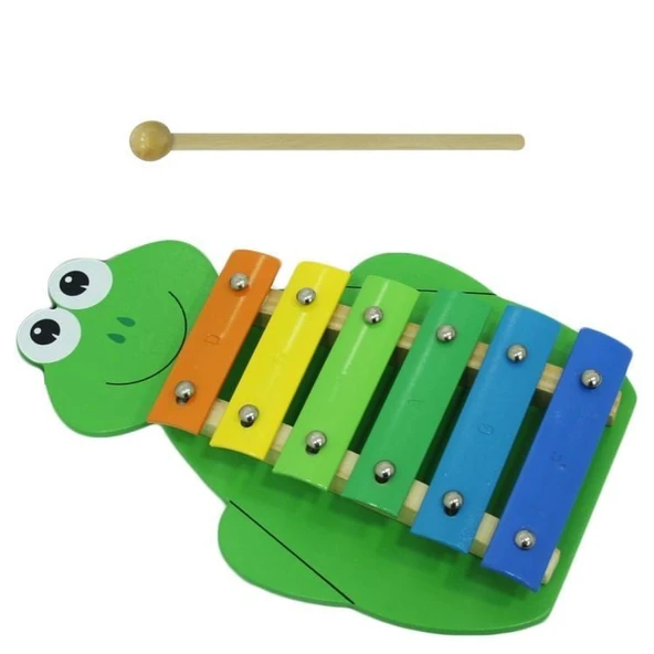 ZeycanHome Sunman Ahşap Kurbağa Figürlü Ksilofon Kız Erkek Çocuk Oyuncak Eğitici Oyuncaklar ürün görseli 1