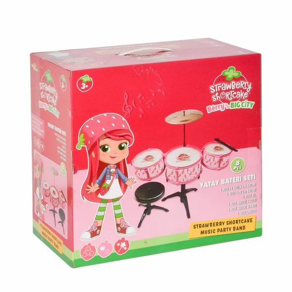 ZeycanHome LMN185 Çilek Kız Tabureli 3 Parça Bateri Seti Kız Erkek Çocuk Oyuncak Eğitici Oyuncaklar ürün görseli 1