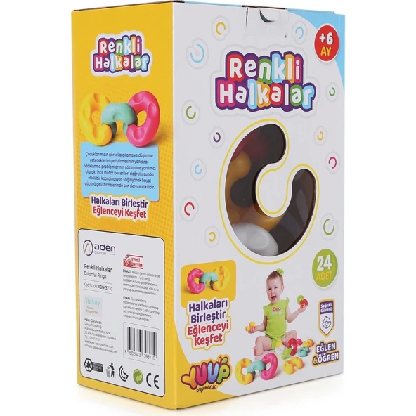 ZeycanHome Renkli Halkalar 24 Parça Kız Erkek Çocuk Oyuncak Eğitici Oyuncaklar ürün görseli 1