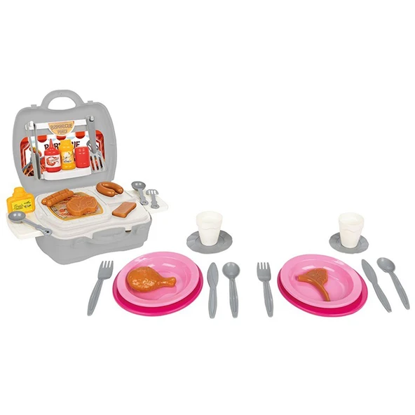 ZeycanHome Aksesuarlı Çantalı Barbekü Seti 35 Parça Kız Erkek Çocuk Oyuncak Eğitici Oyuncaklar ürün görseli 1