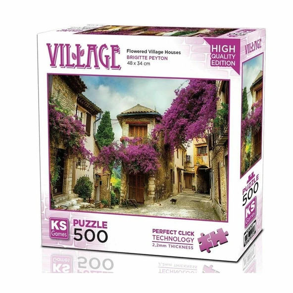 ZeycanHome 20062Flowered Village Houses 500 Parça Puzzle Kız Erkek Çocuk Oyuncak Eğitici Oyuncaklar ürün görseli 1