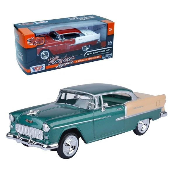 ZeycanHome Chevy Bel Air 1955 Model Araba 1:24 Kız Erkek Çocuk Oyuncak Eğitici Oyuncaklar ürün görseli 1
