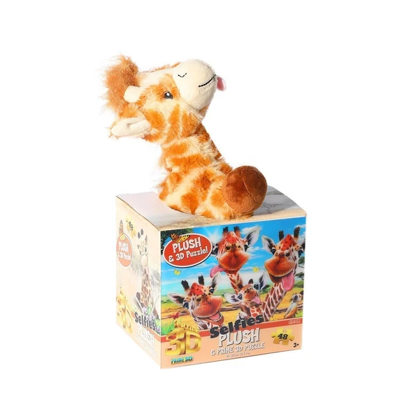 ZeycanHome PRM 15802 Prime 3D Zürafa Peluş ve Selfie 48 Parça Puzzle Kız Erkek Çocuk Oyuncak Eğitici Oyuncaklar ürün görseli 1
