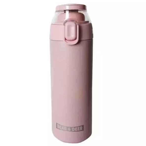 ZeycanHome Bear&Deer Şeffaf Kapak Çelik Matara 450 ml 0033 Kız Erkek Çocuk Oyuncak Eğitici Oyuncaklar ürün görseli 1