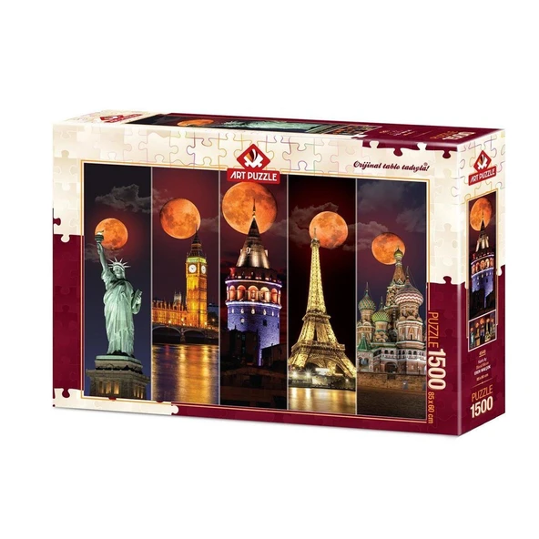 ZeycanHome 4548 Art Puzzle Kanlı Ay 1500 parça Puzzle / +15 yaş Kız Erkek Çocuk Oyuncak Eğitici Oyuncaklar ürün görseli 1