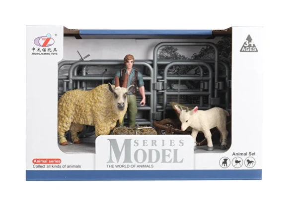 ZeycanHome Model Hayvan Seti Yünlü Keçi ve Yavrusu Kız Erkek Çocuk Oyuncak Eğitici Oyuncaklar ürün görseli 1