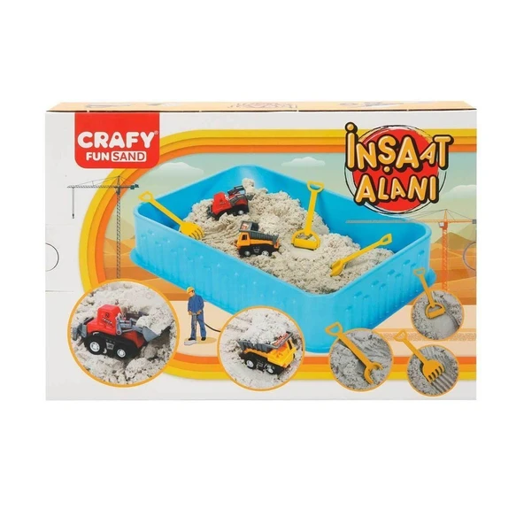 ZeycanHome 3470 Crafy İnşaat Alanı Oyun Kumu Seti 250 gr 7 Parça Kız Erkek Çocuk Oyuncak Eğitici Oyuncaklar ürün görseli 1