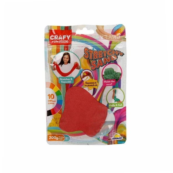 ZeycanHome 3604 Crafy Streç Oyun Kumu Kırmızı 200 g Kız Erkek Çocuk Oyuncak Eğitici Oyuncaklar ürün görseli 1