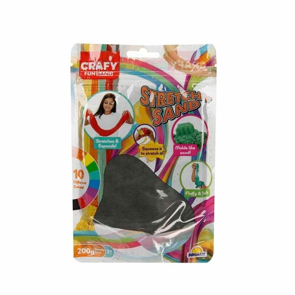 ZeycanHome 3607 Crafy Streç Oyun Kumu Siyah 200 g Kız Erkek Çocuk Oyuncak Eğitici Oyuncaklar ürün görseli 1