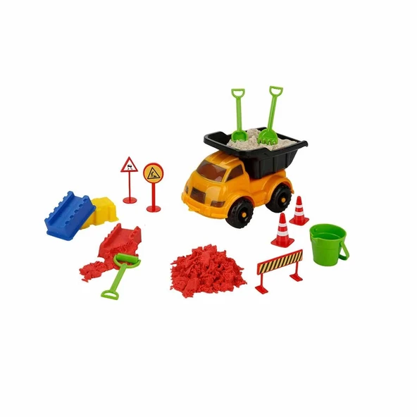 ZeycanHome Crafy Neşeli Şantiye Oyun Kumu Seti 500 g 14 Parça Kız Erkek Çocuk Oyuncak Eğitici Oyuncaklar ürün görseli 1