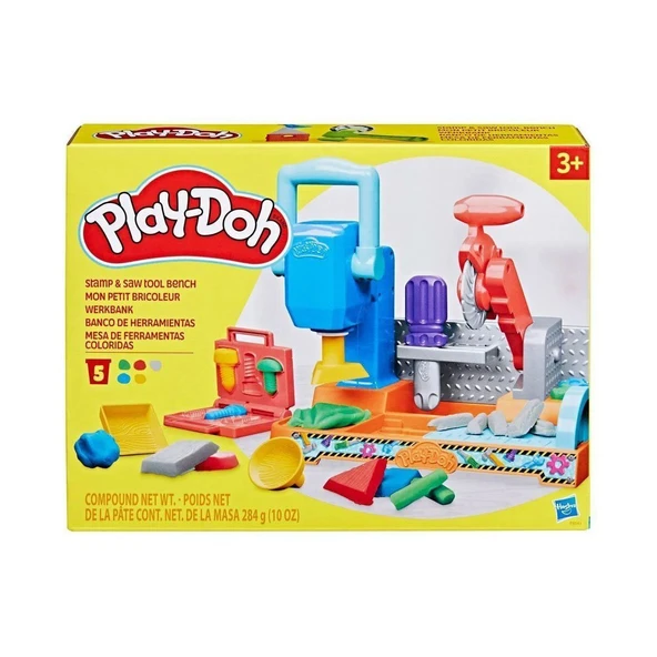 ZeycanHome F9141 Play-Doh Renkli El Aletleri Tezgahı Oyun Seti +3 yaş Kız Erkek Çocuk Oyuncak Eğitici Oyuncakla ürün görseli 1