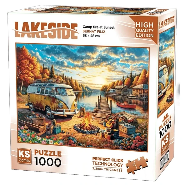 ZeycanHome KS Games Vosvos Camp Fire At Sunset Puzzle 1000 Parça 20810 Kız Erkek Çocuk Oyuncak Eğitici Oyuncakl ürün görseli 1