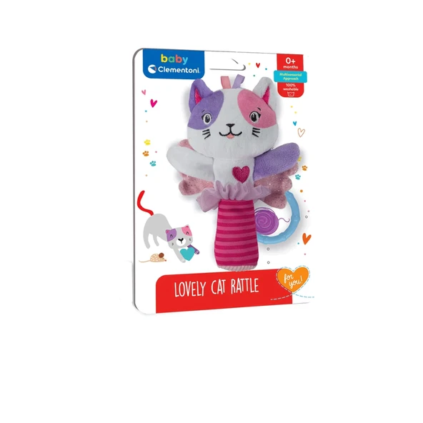 ZeycanHome 17784 Baby Clementoni - Sevimli Kedi Çıngırak Kız Erkek Çocuk Oyuncak Eğitici Oyuncaklar ürün görseli 1