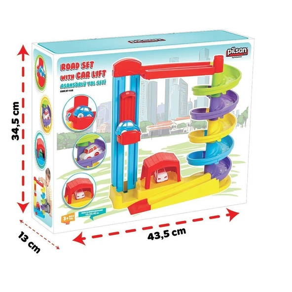 ZeycanHome 07 668 Asansörlü Yol Seti Kız Erkek Çocuk Oyuncak Eğitici Oyuncaklar ürün görseli 1