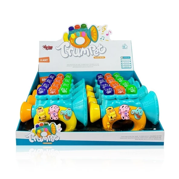 ZeycanHome JLG-855-38A IŞIKLI VE MÜZİKLİ TROMPET BEBEK - 1adet Stokta Olan Gönderilir Kız Erkek Çocuk Oyuncak E ürün görseli 1
