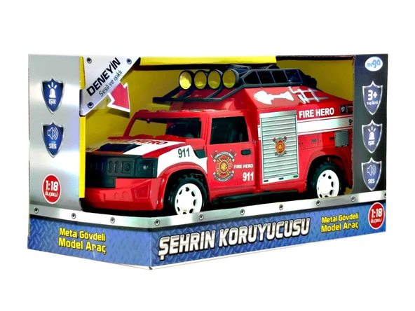 ZeycanHome Sürtmeli Sesli Işıklı İtfaiye Aracı Kız Erkek Çocuk Oyuncak Eğitici Oyuncaklar ürün görseli 1