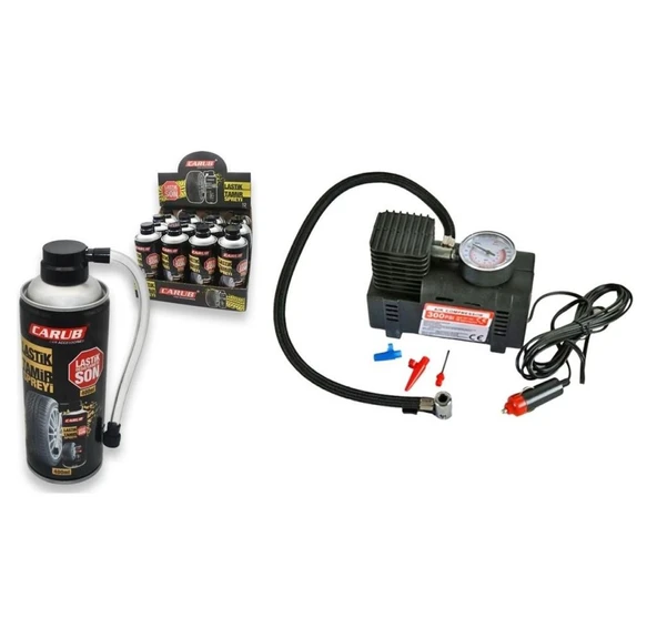 2’li Oto Lastik Acil Set – Kompresör + Lastik Tamir Kiti ürün görseli 1