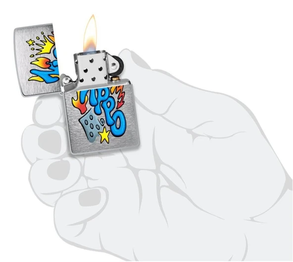 Zippo Old School Graffiti Dizayn Çakmak - Resim 4