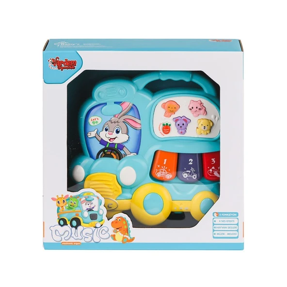 ZeycanHome JLG-855-63A Işıklı ve Müzikli Otobüs Bebek Piano Kız Erkek Çocuk Oyuncak Eğitici Oyuncaklar ürün görseli 1