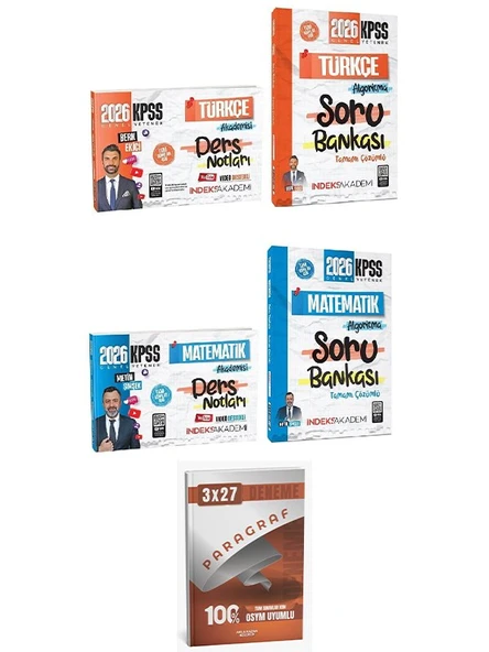 İndeks + Anla Kazan 2026 KPSS Türkçe + Matematik Video Ders Notları + Soru Bankası 4 lü Set İndeks Akademi Yayıncılık ürün görseli 1