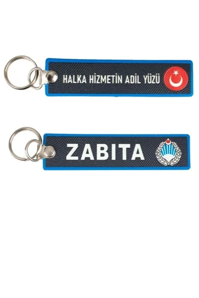 Halka Hizmetin Adil Yüzü Zabıta Çift Taraflı Anahtarlık 3D, (12 cm x 3 cm) ürün görseli 1