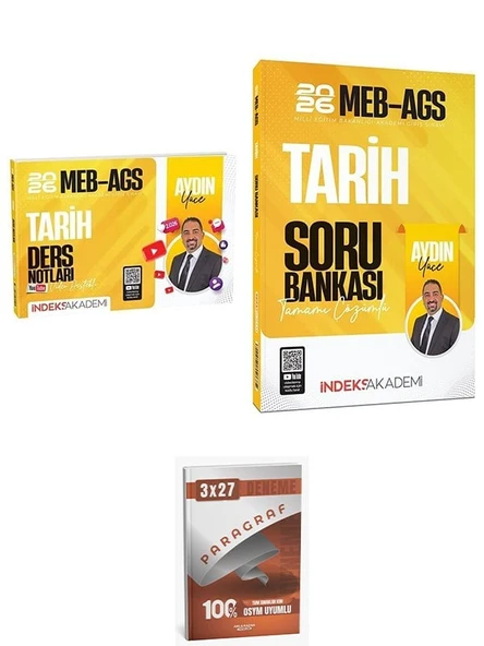 İndeks + Anla Kazan 2026 MEB-AGS Tarih Video Ders Notları + Soru Bankası 2 li Set İndeks Akademi Yayıncılık ürün görseli 1