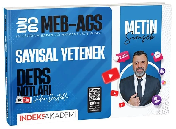 İndeks Akademi 2026 MEB-AGS Sayısal Yetenek Video Ders Notları -İndeks Akademi Yayıncılık ürün görseli 1