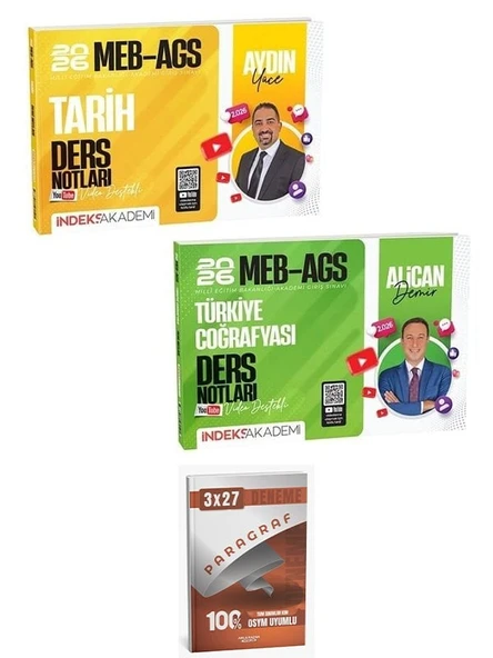 İndeks + Anla Kazan 2026 MEB-AGS Tarih + Türkiye Coğrafyası Ders Notları 2 li Set İndeks Akademi Yayıncılık ürün görseli 1