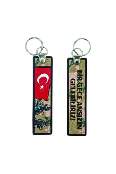 Bir Gece Ansızın Gelebiliriz Çift Taraflı Anahtarlık 3D, (12 cm x 3 cm) ürün görseli 1